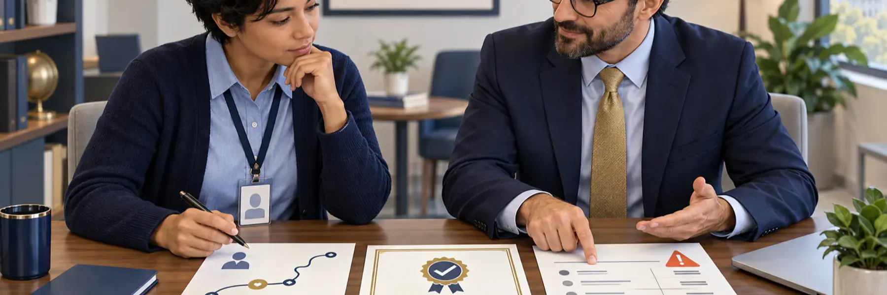 Federal employee and career coach reviewing credentials, coaching scope, and an itemized fee proposal.